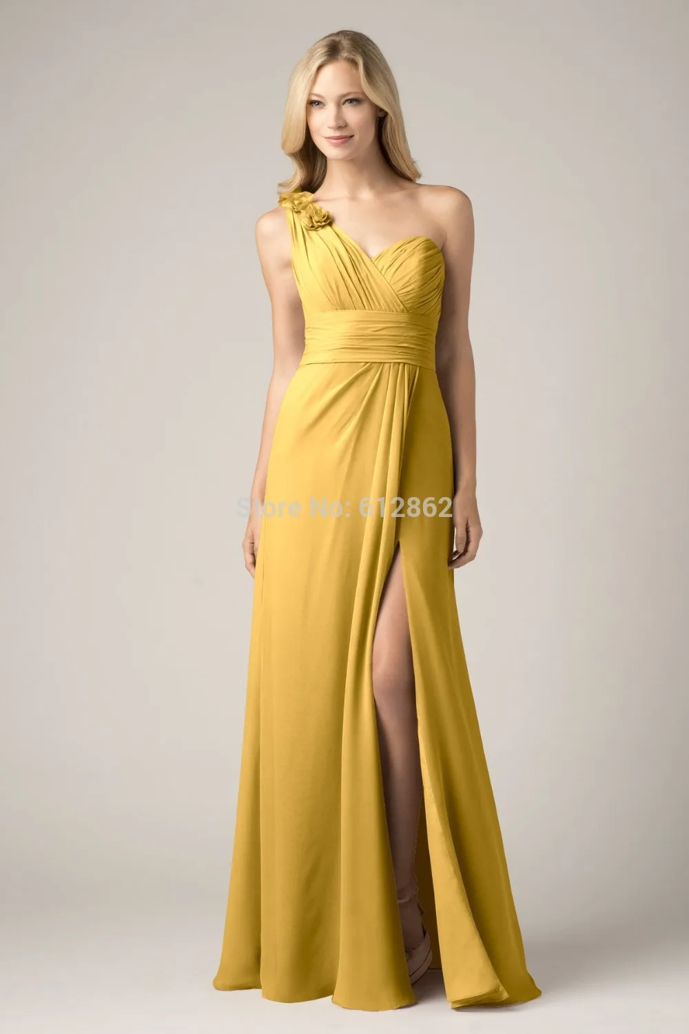2017 sleeveless one shoulder chiffon slit long bridesmaid dresses gold colorchina mainland - Gold Color Dress 2017 sleeveless one shoulder chiffon slit long bridesmaid dresses gold colorchina mainland - Gold Color Dress