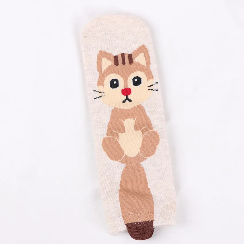 PEONFLY Autumn Fashion Women Cartoon Animal Ear Cotton Short Socks Printing Funny Cat Fox Squirrel Pattern Female Socks Hosiery