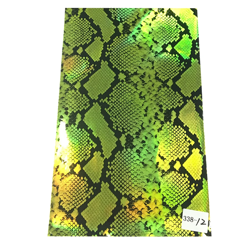 Lychee Life DIY A4 Змеиный узор Лазерная искусственная кожа ткань высокого качества Синтетическая кожа швейный материал - Цвет: 12