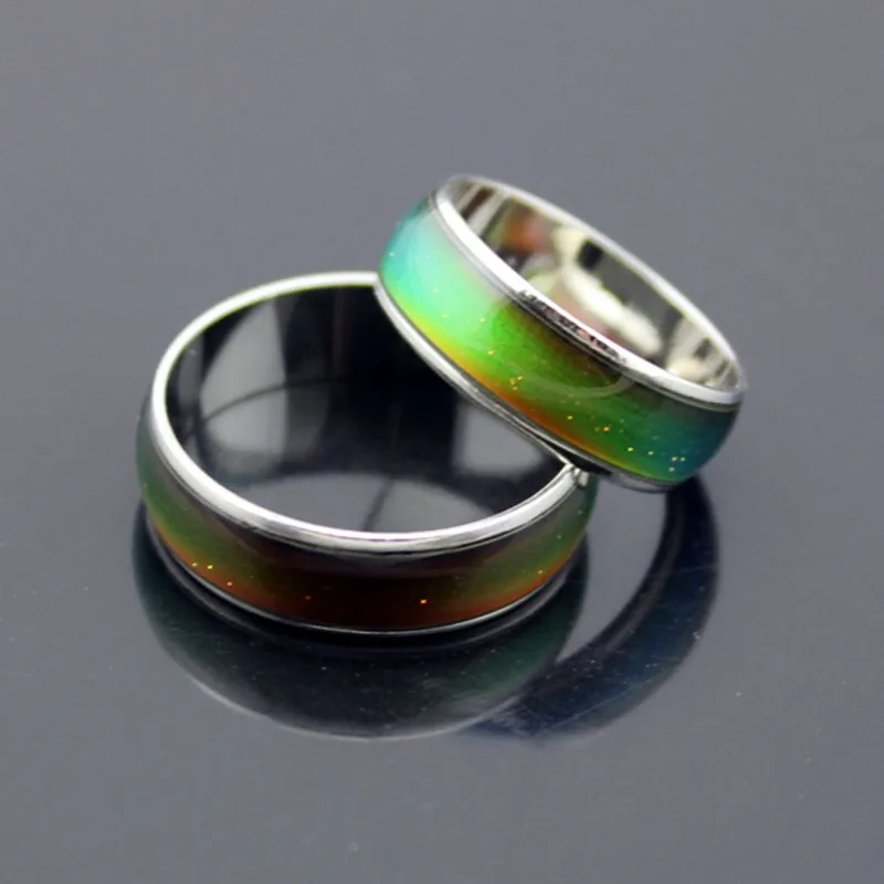 Anillo Unisex que cambia de Color cálido, 6mm de ancho, moda Simple, sentido del estado de ánimo, nuevo