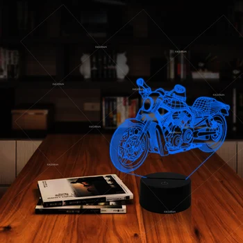 

LED night light innovation motorcycle design 7 Changing Colors desk Lamp as kid birthday gift or room club cafe decoration