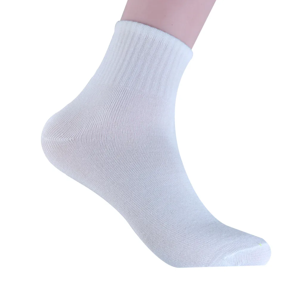 Высокое качество мужские деловые хлопковые носки повседневные серые черные белые носки удобные носки по щиколотку забавные лодыжки Нескользящие - Цвет: Белый
