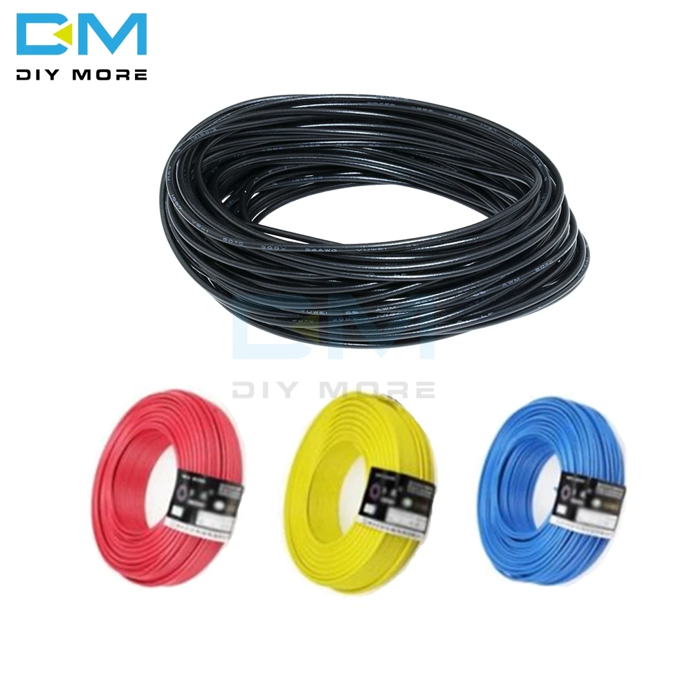 Красный/синий/черный/желтый 10 м UL-1007 24AWG Hook-up провода 80C/300 В шнур DIY электрические 32,8 средства ухода за кожей стоп Бесплатная доставка