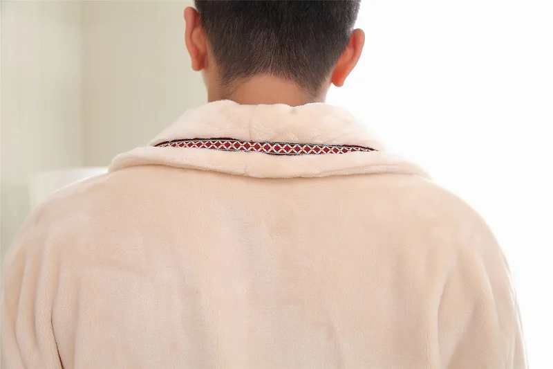 Зимний фланелевый Халат для влюбленных толстый теплый халат кимоно v-образный вырез длинный одевание Ночная рубашка XXL Большие размеры