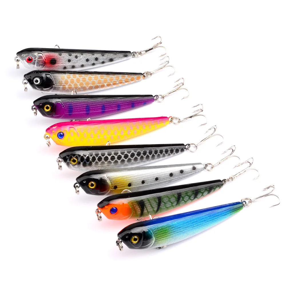 

40pcs 8.5cm/9g topwater pencil fishing lures wobbler pike carp trout perch peche fishing baits pesca fishing tackles