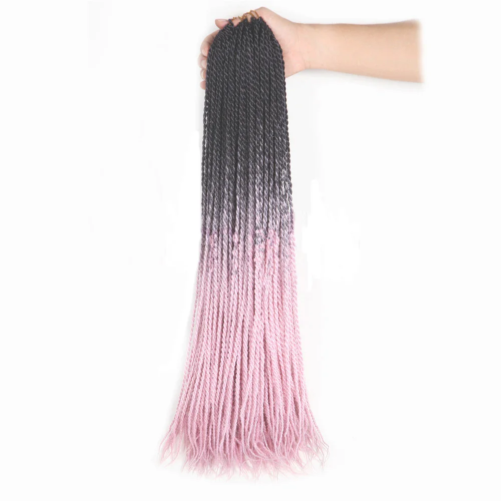 SAMBRAID Senegalese Twist Crochet Hair 24 inch 30 Roots/Pack Crotchet Braids Synthetic Hair Ombre Braiding Hair Extensions - Цвет: #3