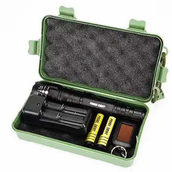 

super bright laser pointer Tactical Zoom 2 Battery 18650 powerful led flashlight rechargeable lanterna led t6 #4S10