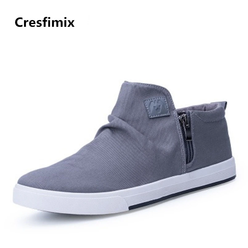 Hommes Chaussures/Мужская Повседневная Удобная парусиновая обувь с боковой молнией; сезон осень-зима; крутая Мужская Уличная обувь; Мужская обувь; E2356