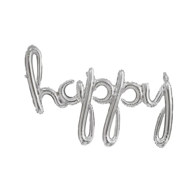 Letter Balloon 2pcs Rose Gold Foil Balloon Gold Happy Engagement 120*54cm Birthday Mylar Balloon Silver Happy Cursive Balloons