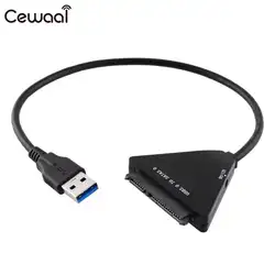 Cewaal USB 3.0 до 7 + 15 P SATA 3.0 HDD SSD Кабель-адаптер 12 В DC Джек HDD SSD жесткий диск конвертер