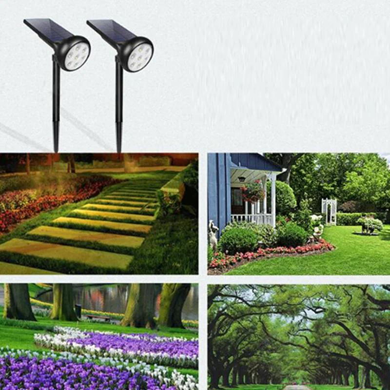 Outdoor 7 LED Solar light Spotlight Lawn Lamp LED solar lamp Solar Panel Power Adjustable Multiple light colors garden light (6)
