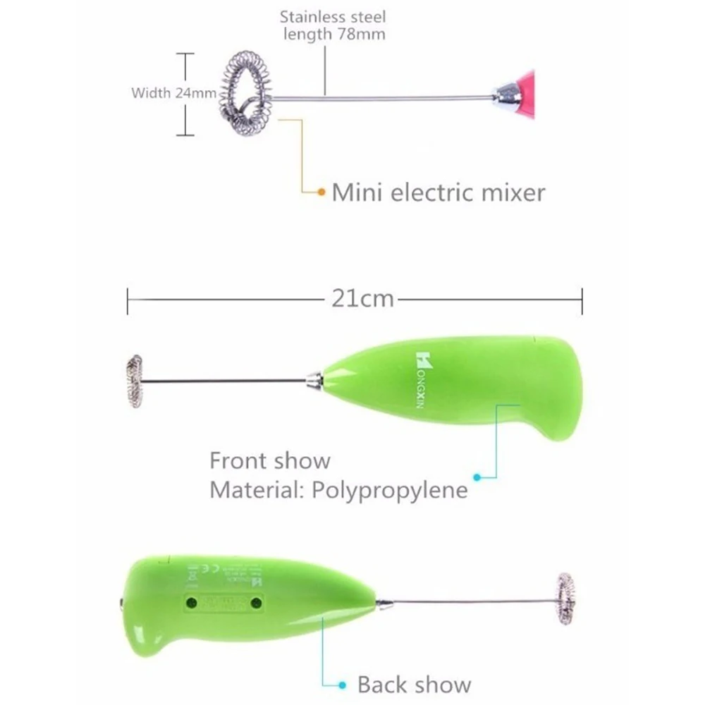 Мини ручной Электрический взбиватель молока, Пенообразователь для напитков, взбиватель, миксер, миксер, Миксер для кофе, взбиватель яиц, кухонный цвет, случайный