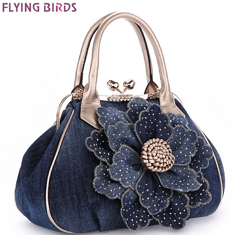 ФОТО FLYING BIRDS designer women handbag vintage flower women's tote women messenger bags ladies purse shoulder bag bolsas LM3361 
