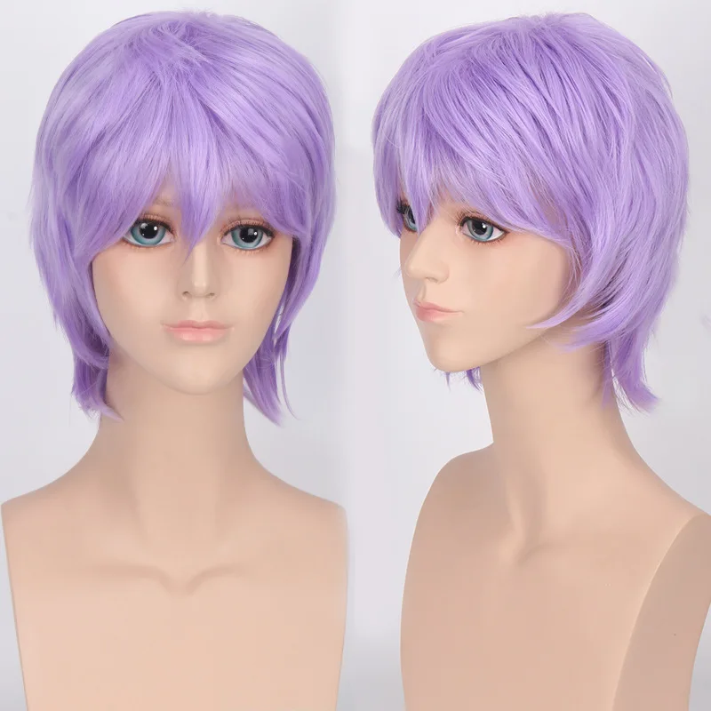 Coshome Naruto One Piece Fairy Tail Bleach Yato Cosplay Short Wig For Men Women Black Brown Yellow Red Blue Wigs (13)