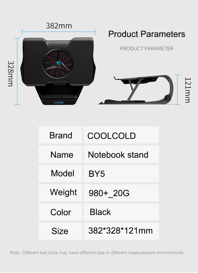 COOLCOLD охлаждающая подставка для ноутбука вентиляторы одностороннего действия Тетрадь корпус охладителя с воздушным охлаждением 7 угол