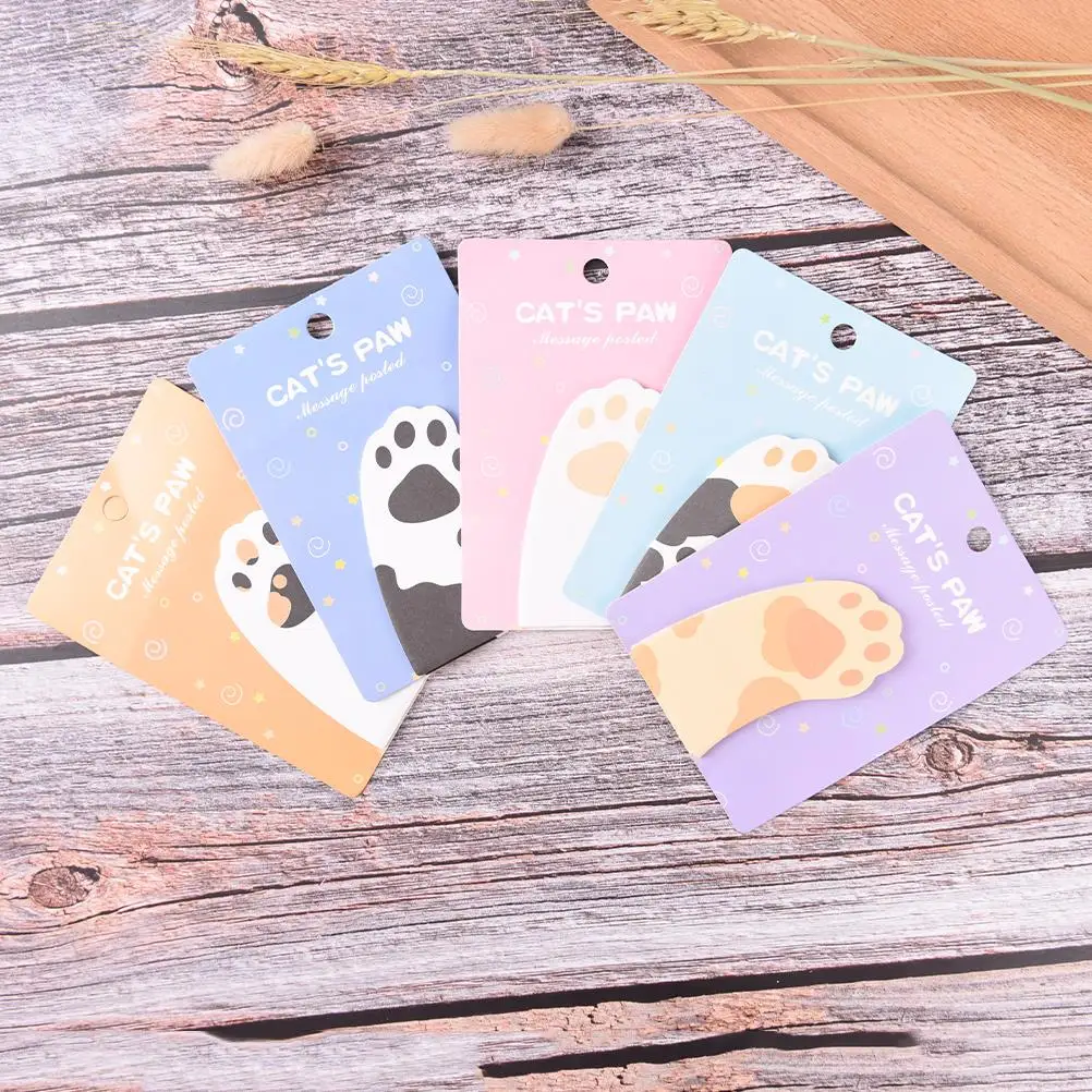 Cute Cat Paw Self-Adhesive Sticky Notes Memo Notepad Notebook Memo Pad Bookmark Gift Stationery