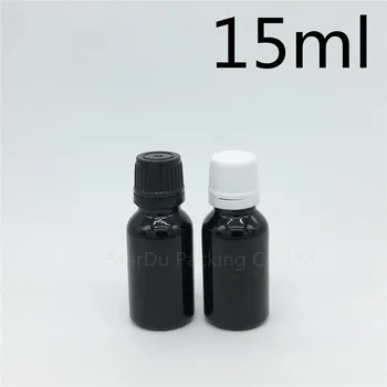 

Free Shipping 10pcs 15ML Black Bottle , 15cc Vials Essential Oil Bottle with tamper evident cap Perfume glass bottles