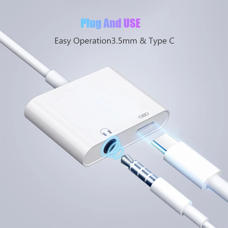 Переходник для наушников с USB Type C на 3 5 мм адаптер цифровым аудио зарядным