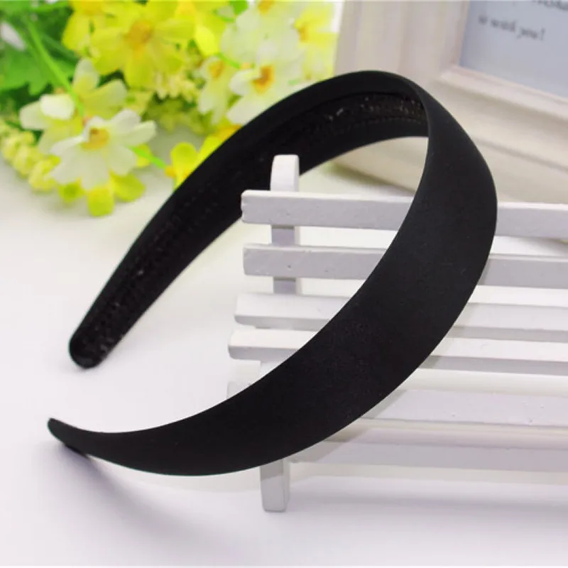 New Women Plain Satin Look Fabric Covered Headband Alice Hair Hairband Head Band