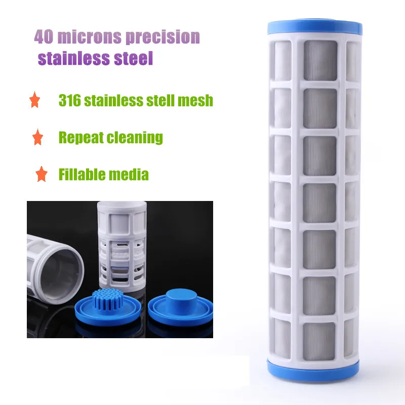 

Water Filter Accessories 10 inch SS304 Pre-Filter Core 40 Microns Stainless Steel Wire Mesh Insert 10" Water Filter Housing
