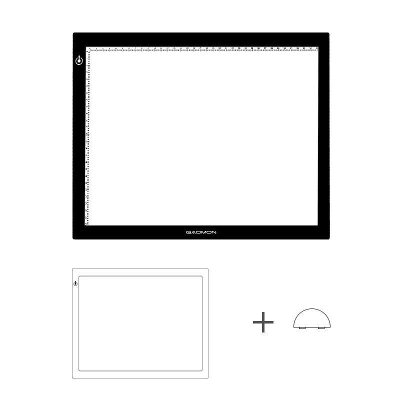 

GAOMON LED Light Pad GB4 Ultra-thin Micro USB Light box Tracing Board for Sketching and Copying with Black Pad Puck