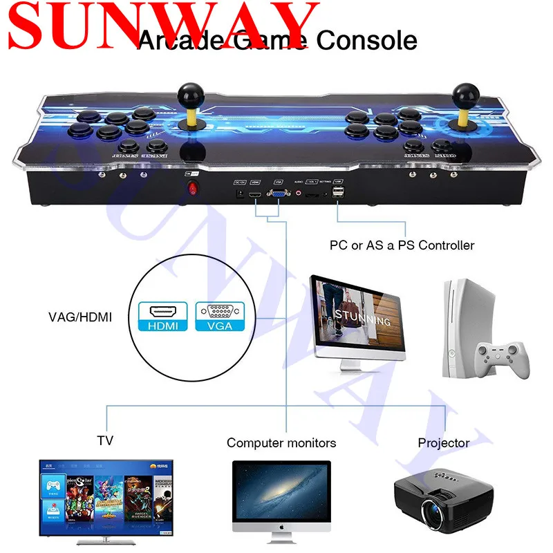  2018 neueste 3D Spiel konsole Arcade 2177 in 1 Home Spiel LED controller mit Joystick Tasten PCB Bo