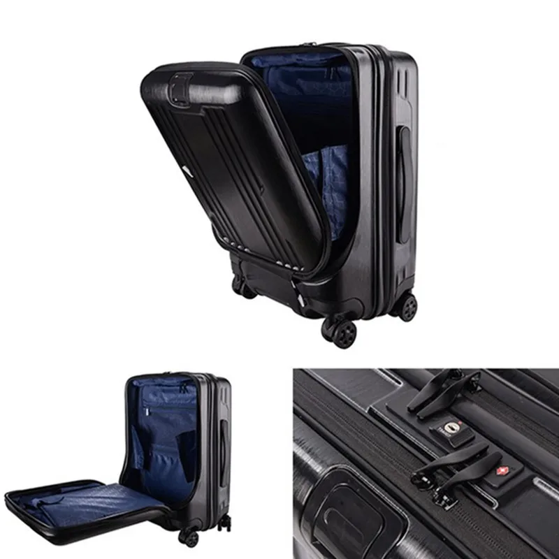 ABS/PC Stylish Small Fresh and Bright Aluminum Frame Caster Student Large Capacity Suitcase Built-in Password Lock Comfortable Handle YD Luggage Set Trolley case 2 5 Colors