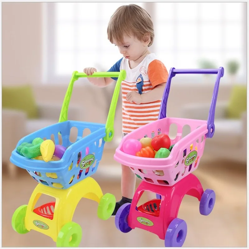 Children Play House Toys Simulation Supermarket Shopping Cart Mini