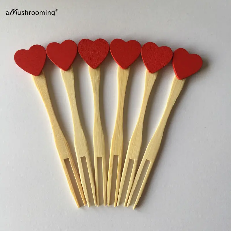 25 красных деревянных медиаторов для еды в форме сердца на день рождения mi Comunion