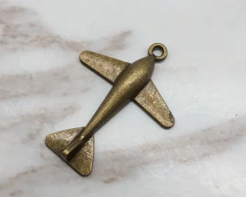 

100pcs Charm airplane bronze 34*26mm Handmade children day Jewelry Making earrings bracelet necklace keychain DIY Supplies