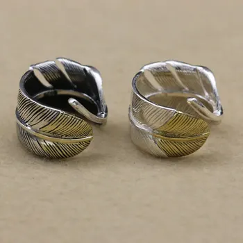 

Retro Thai Silver Ring Men And Women Fashion Takahashi Kagura Goro Handmade S925 Sterling Silver Feather Ring Jewelry Open Ended