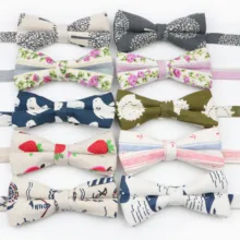 Lawny, женский, мужской галстук-бабочка, льняной, хлопковый, гибкий галстук-бабочка, гладкий галстук, Мягкая бабочка, мультяшный декоративный узор, разноцветные Галстуки