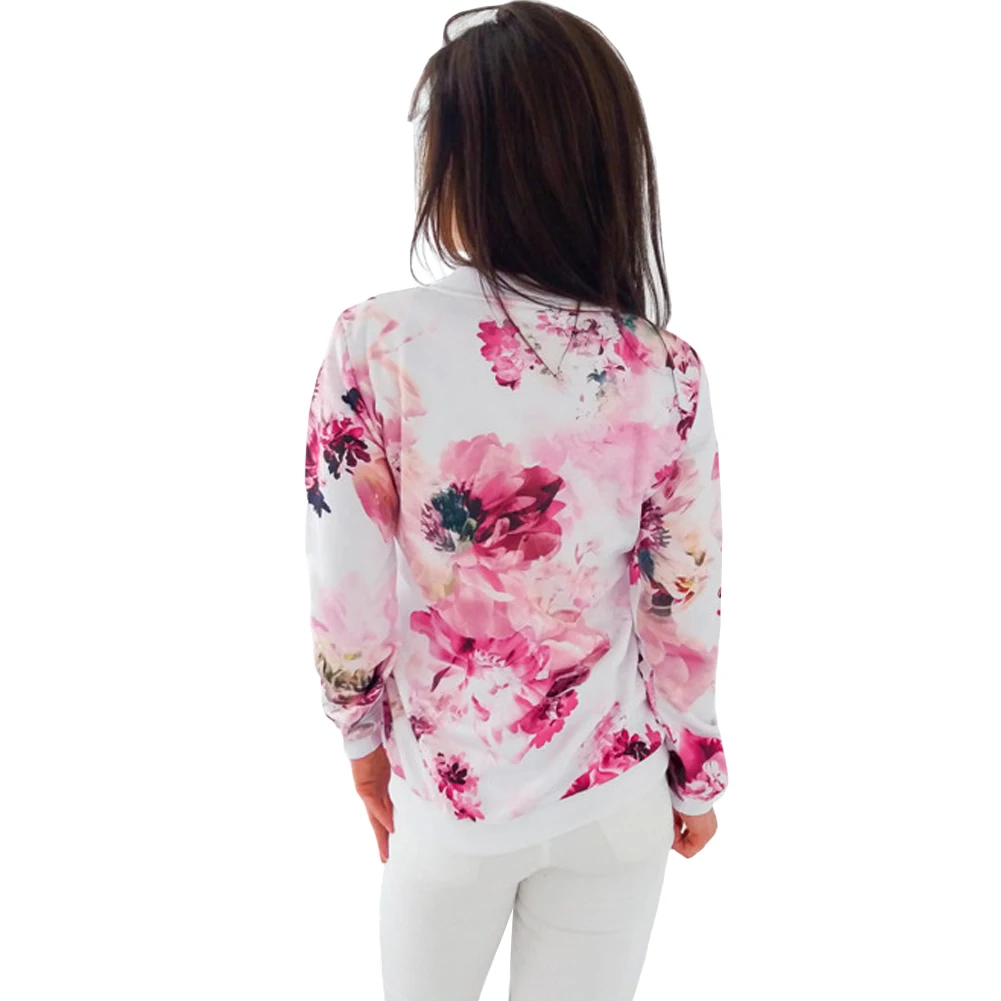 Flower Floral Print Baseball Jacket Bomber Jacket Women Basic Coats Long Sleeve Top Streetwear Zipper Casual Outwear Autumn 2019 Flower Floral Print Baseball Jacket Bomber Jacket Women Basic Coats Long Sleeve Top Streetwear Zipper Casual Outwear Autumn 2019