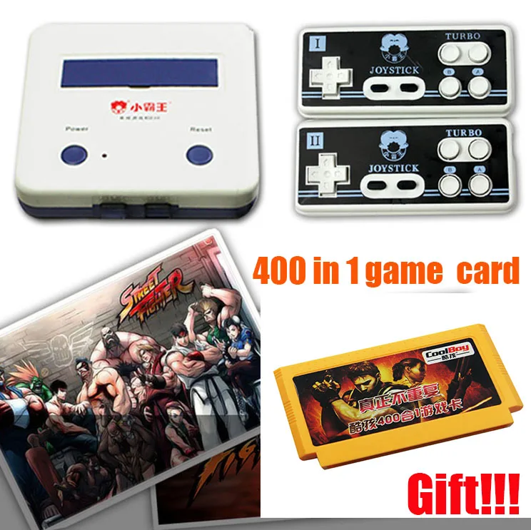 

Video Game Consoles Player with Two Handle and Package Box as Gift + 400 Games Play Card