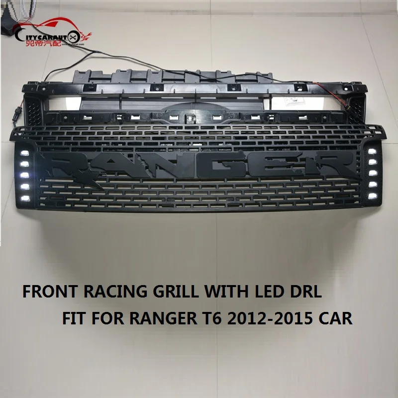 

OWN DESIGN MODIFIED LED Racing grill grille ABS black front grill trim for Ranger wildtrak T6 txl pickup ranger gril 2012-2015
