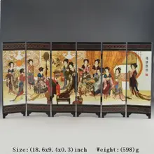 Мини) изысканный китайский классический лаковый рисунок складной экран-Древние китайские красавицы