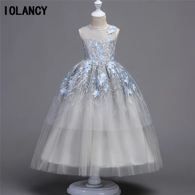 Flower Girl Lace Dress Clothes 2017 Baby Wedding Mesh Dresses Kids Party Wear Costume for Children Clothing GDR309 | Детская одежда и