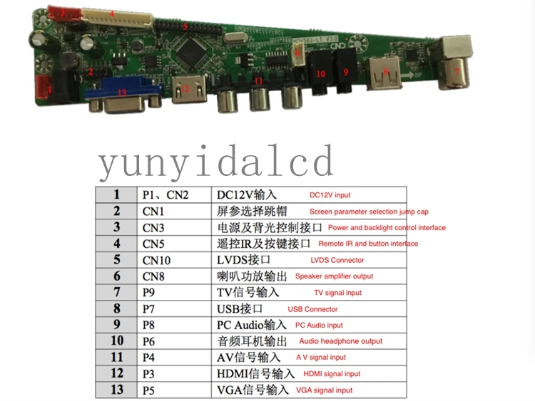 ТВ HDMI VGA AV USB аудио ЖК-контроллер плата+ 15," 1920x1080 ips AHAV ЖК-экран