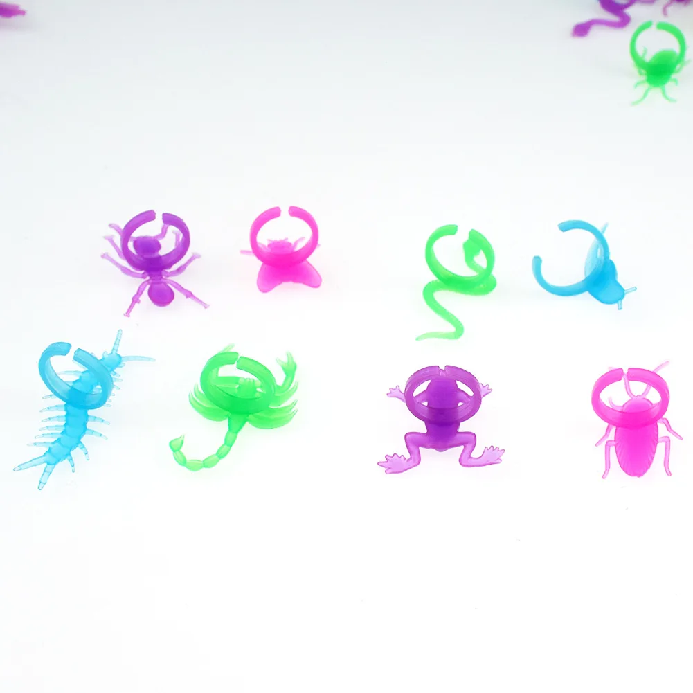 10 шт. дизайн животных крутая Хэллоуин Танцевальная вечеринка аксессуары игрушки Светящиеся кольцо в форме насекомого светящаяся в темноте игрушка для детей GYH