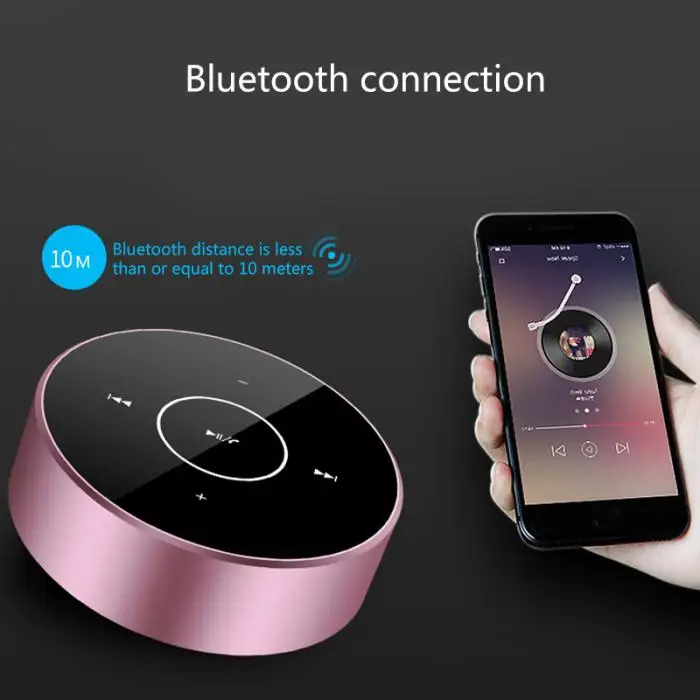 Беспроводная Bluetooth Колонка Мини Портативная круглая колонка с светодиодный трогательный дизайн без рук OUJ99