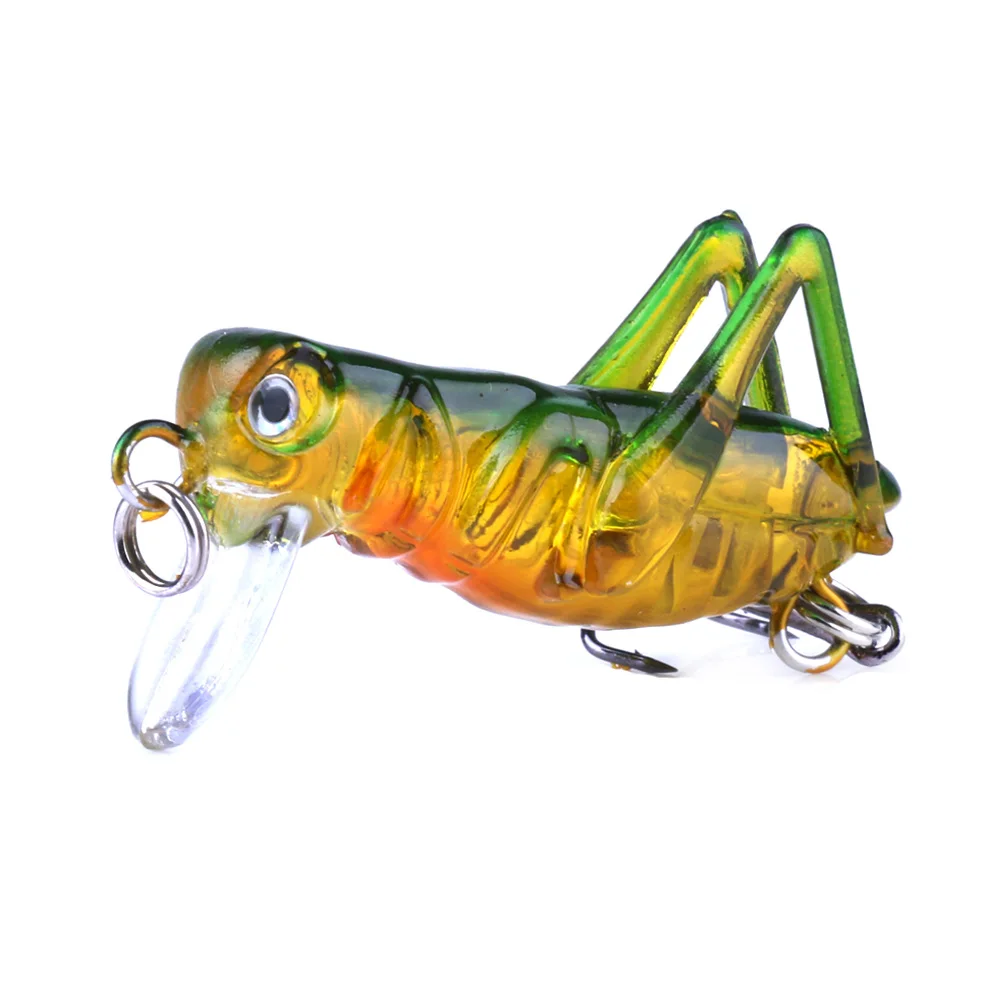 5 шт./лот летать Рыбалка жесткая приманка сверчок насекомое приманки 3D Глаза Воблера мини-световой саранчи блесен