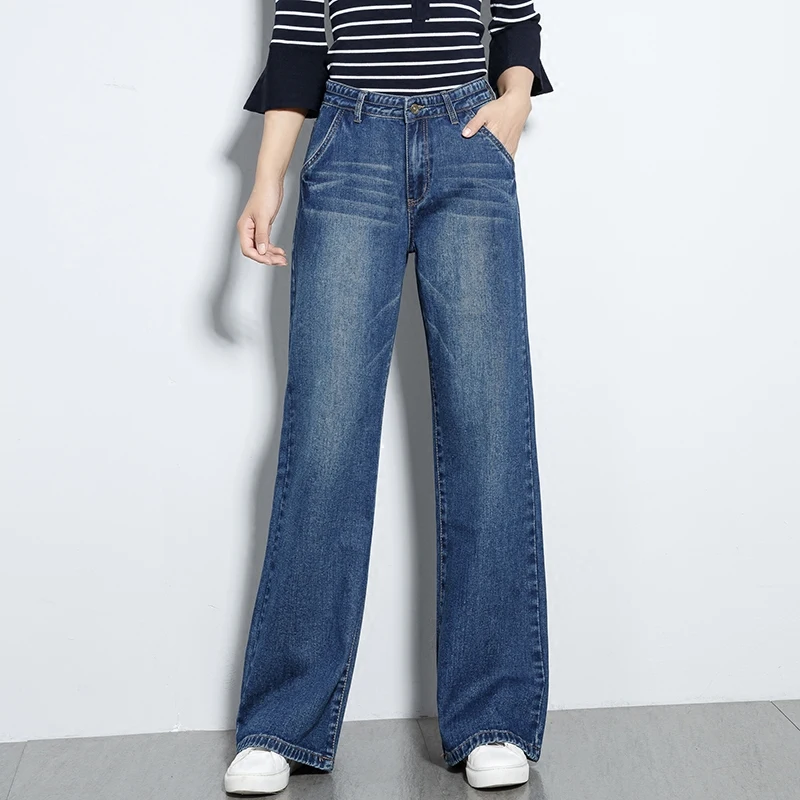 

High Waist jeans Women Wide leg Spring Summer 2018 Loose Jeans Women Plus Size casual straight jeans