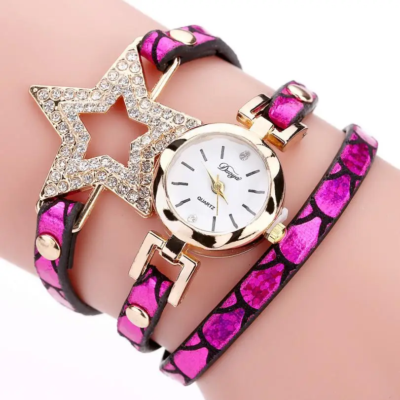 

Duoya Reloj Mujer Diamond Star Quartz Watch For Women Elegance Fashion Womens Watches For Top Luxury Brand Leather Belt