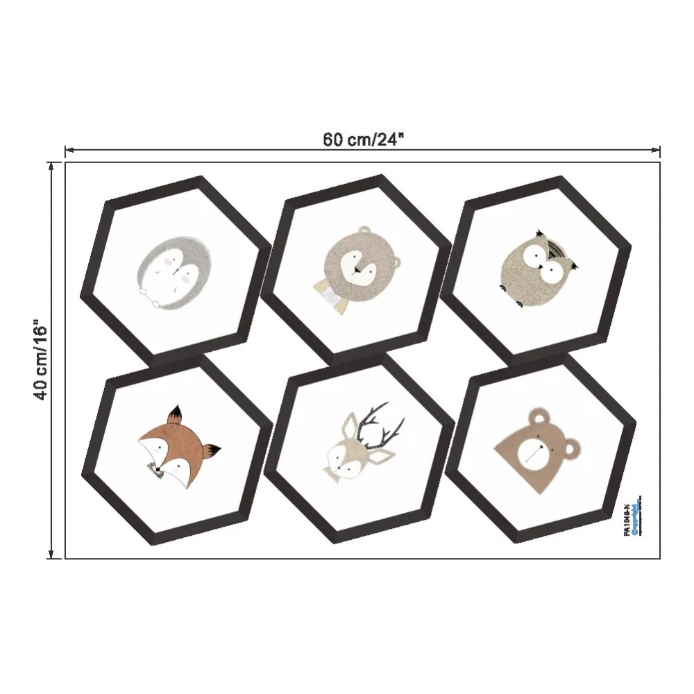 Cute Animal Hexagon Photo Frame Wall Stickers For Home Decoration Accessories Living Room Bedroom Decor PVC Mural Wall Art Decal Cute Animal Hexagon Photo Frame Wall Stickers For Home Decoration Accessories Living Room Bedroom Decor PVC Mural Wall Art Decal