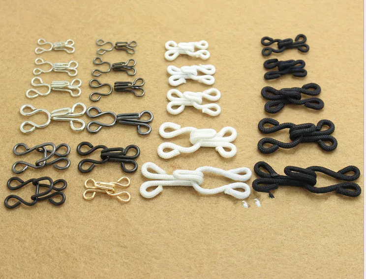 Sew On Hemline Hook Clothes Eye Closure Clip Hook Fabric Covered Hook