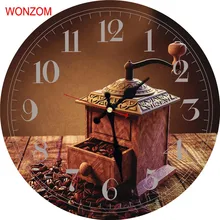 Wonzom Кофейные зерна современные большие настенные часы Тихая Гостиная Декор Saat украшения дома новые часы Reloj де сравнению подарок