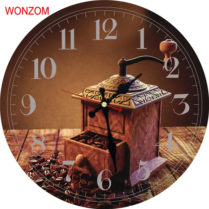 

WONZOM Coffee Beans Modern Large Wall Clock Silent Living Room 2017 Decor Saat Home Decoration New Watch Reloj De Pared Gift