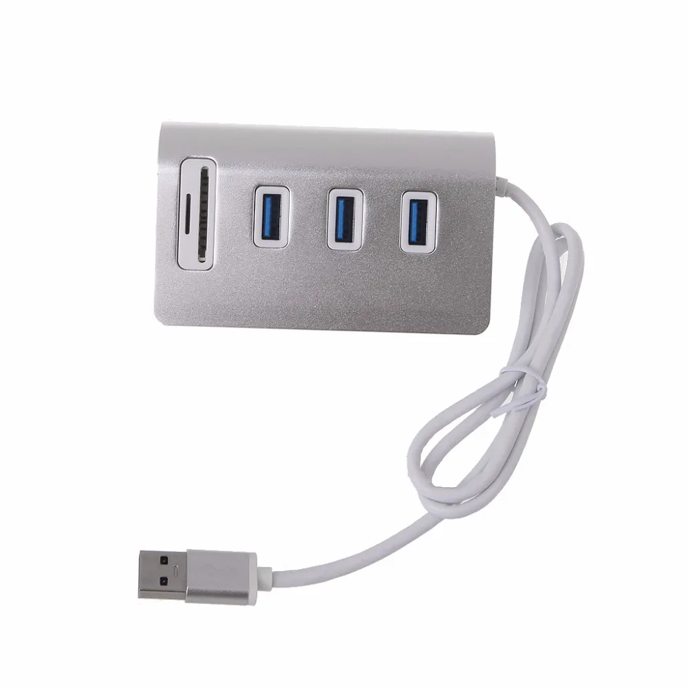 Алюминий сплава USB 3,0 концентратор 3 Порты и разъёмы Мощность Интерфейс TF/SD кард-ридер для iMac MacBook Air ноутбук