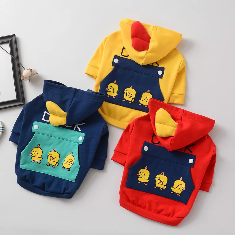 

Cute Pet Dog Clothes Soft Duck Printing Outfits Pet Clothing for Small Dogs Cotton Hoodie for Yorkies Chihuahua XS,2XL,FB