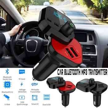 

Transmitter Bluetooth Car Kit MP3 Player LED Dual USB 3.6A Car Voltage Display Micro SD TF Music Playing BT12
